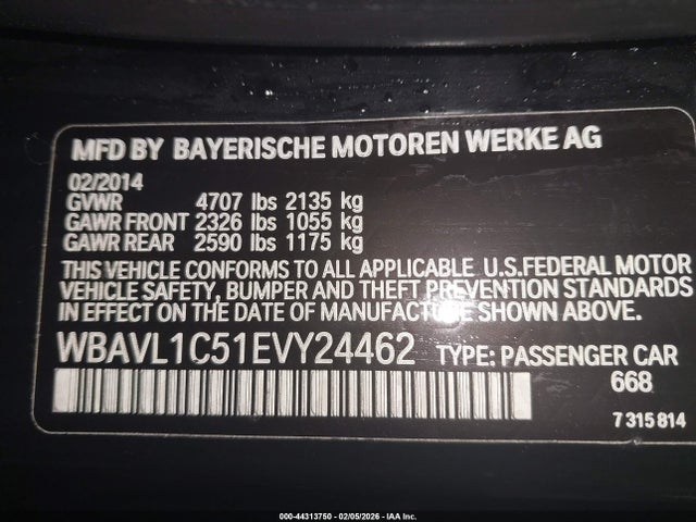 2014 Bmw X1 Xdrive28i მანქანა იყიდება აუქციონზე, vin: WBAVL1C51EVY24462, აუქციონის ნომერი: 44313750