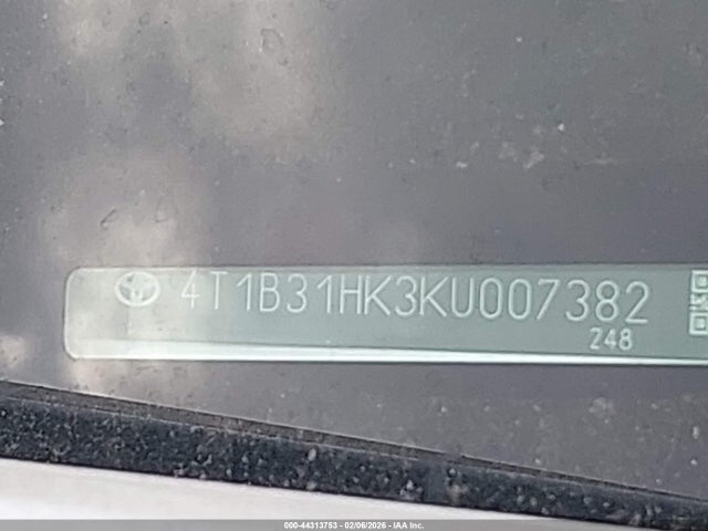 4T1B31HK3KU007382 Toyota Camry Hybrid Le