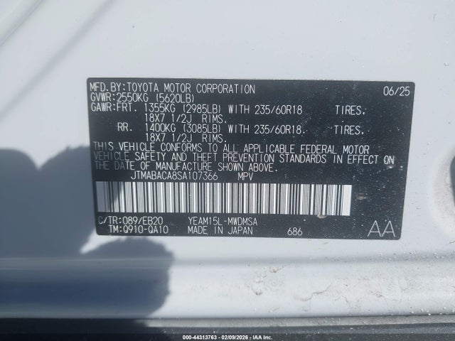 JTMABACA8SA107366 Toyota BZ4X XLE