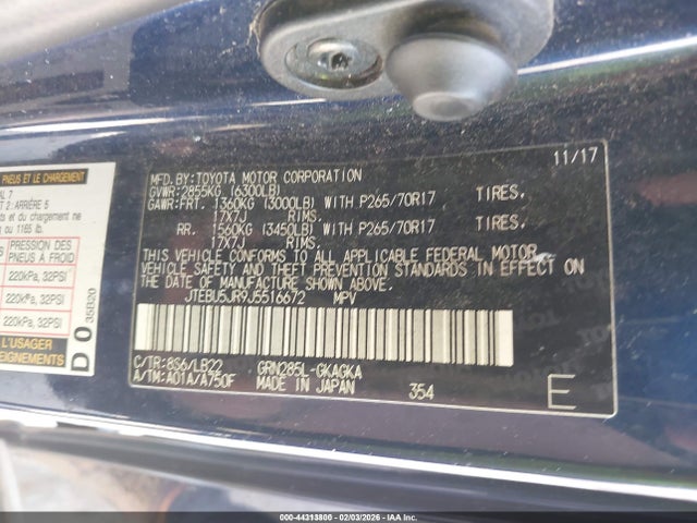 JTEBU5JR9J5516672 Toyota 4runner Sr5 Premium