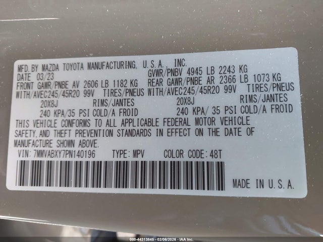 Aukcja sprzedaży 2023 Mazda Cx-50 2.5 Turbo, vin: 7MMVABXY7PN140196, numer aukcji: 44313845