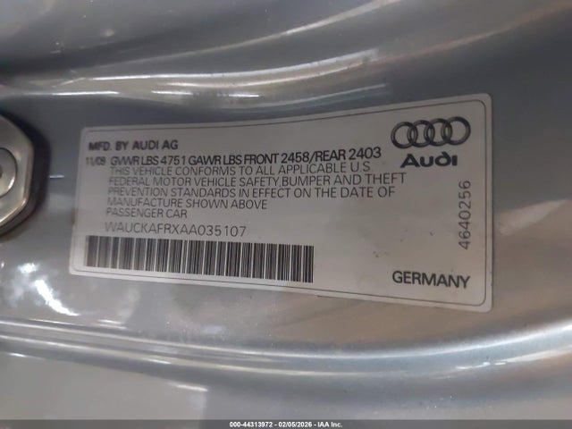 2010 AUDI A5 WAUCKAFRXAA035107 Photo 8