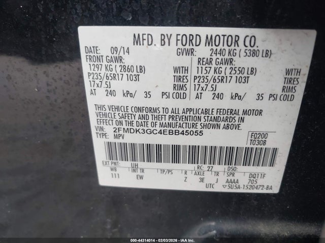 Ford EDGE SE 2014 2FMDK3GC4EBB45055 Image 9