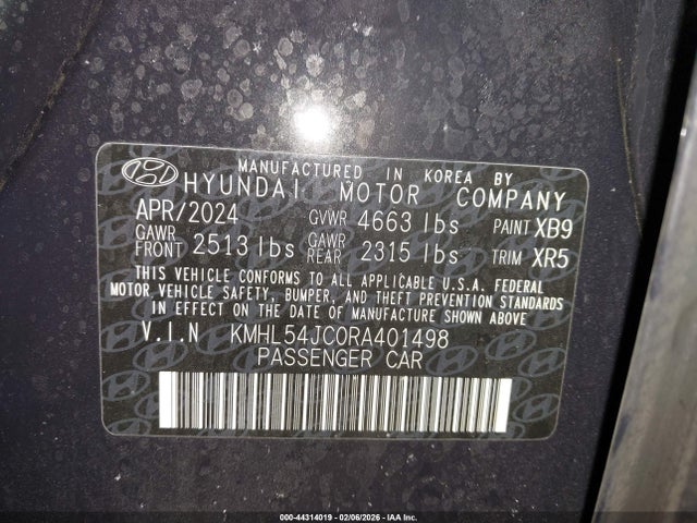 Aukcja sprzedaży 2024 Hyundai Sonata N Line, vin: KMHL54JC0RA401498, numer aukcji: 44314019