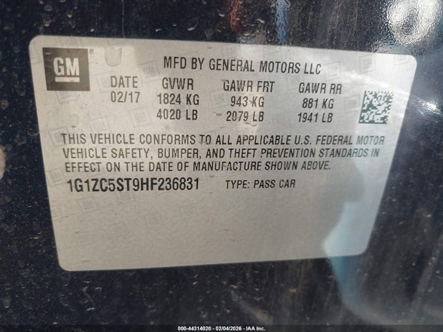 1G1ZC5ST9HF236831 Chevrolet Malibu 1fl
