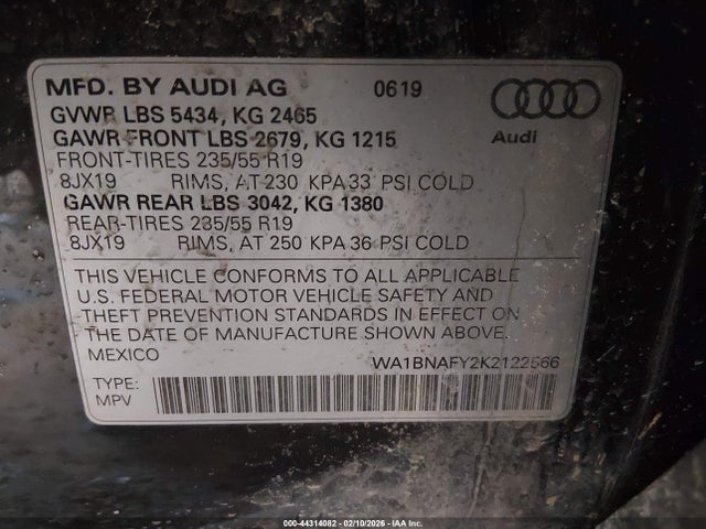 2019 AUDI Q5 WA1BNAFY2K2122566 Photo 8