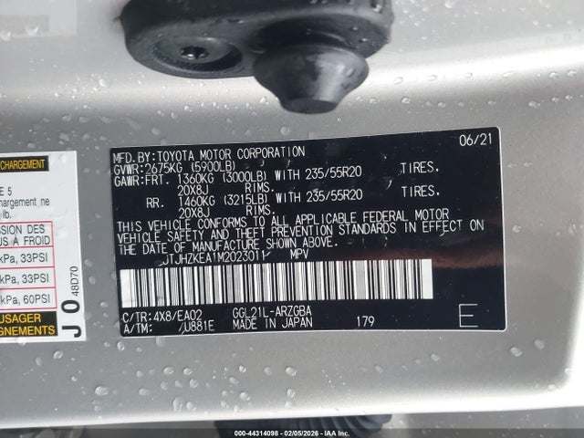 2021 LEXUS RX 350L JTJHZKEA1M2023011 Photo 8