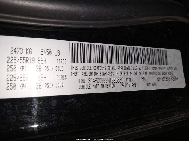 3C4PDCEG9HT626509 Dodge JOURNEY GT