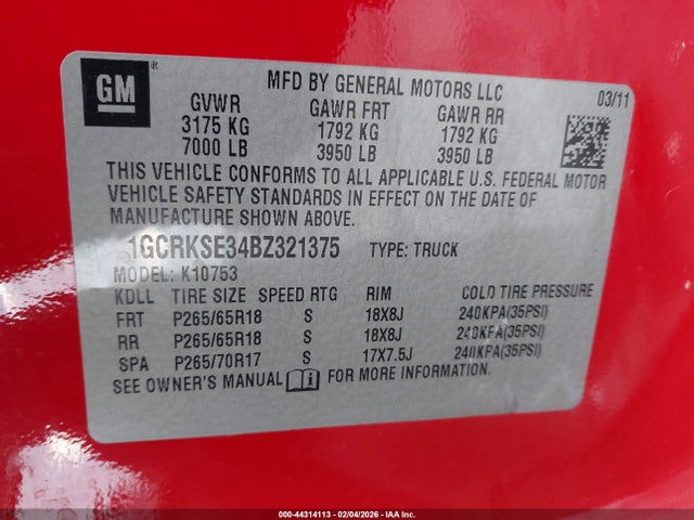 2011 CHEVROLET SILVERADO 1500 1GCRKSE34BZ321375 Photo 8