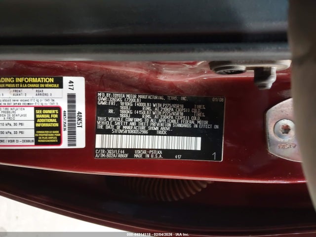 Aukcja sprzedaży 2008 Toyota Tundra Limited 5.7l V8, vin: 5TFDV58108X052986, numer aukcji: 44314118