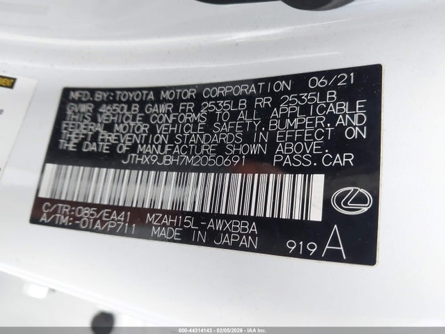 JTHX9JBH7M2050691 Lexus UX 250H