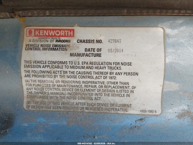Продажа на аукционе авто 2015 Kenworth Construction T680, vin: 1XKYD49X5FJ427843, номер лота: 44314162