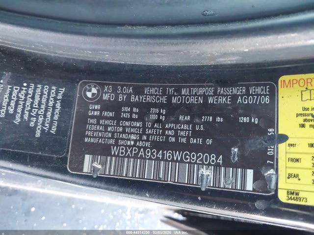 2006 BMW X3 WBXPA93416WG92084 Photo 8