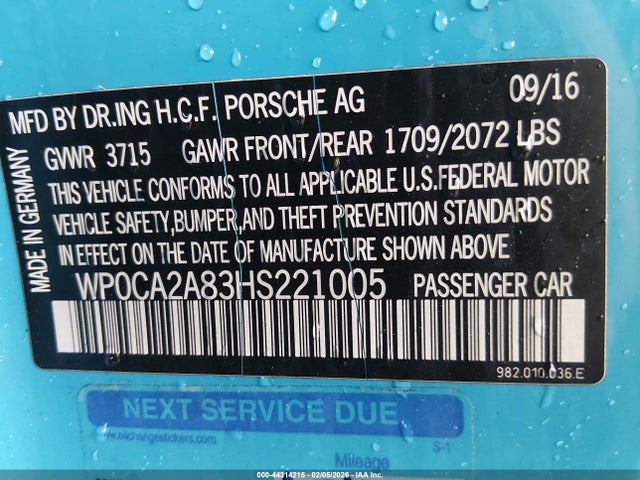 2017 PORSCHE 718 BOXSTER WP0CA2A83HS221005 Photo 8