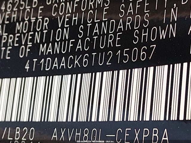4T1DAACK6TU215067 Toyota CAMRY XSE