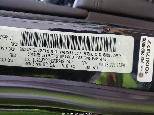 1C4RJECG7FC238848 Jeep Grand Cherokee High Altitude