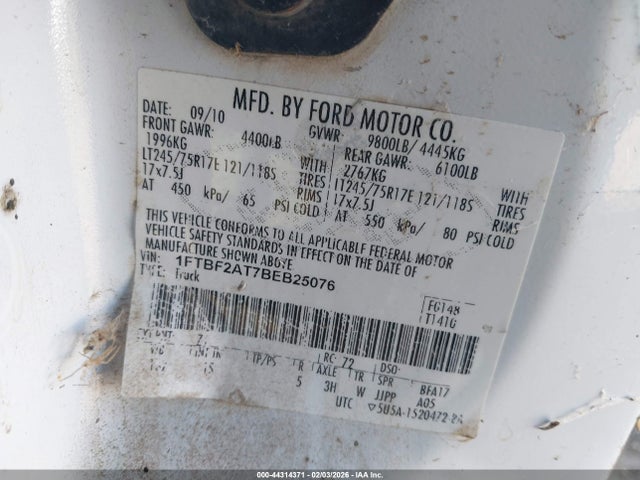 2011 FORD F-250 1FTBF2AT7BEB25076 Photo 8