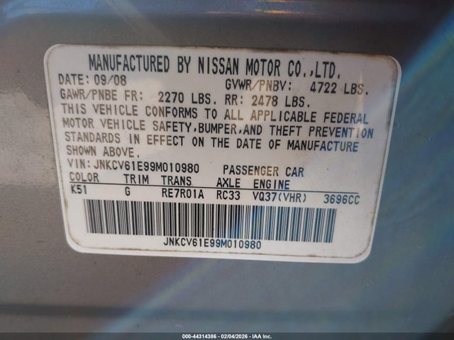 2009 INFINITI G37 JNKCV61E99M010980 Photo 8
