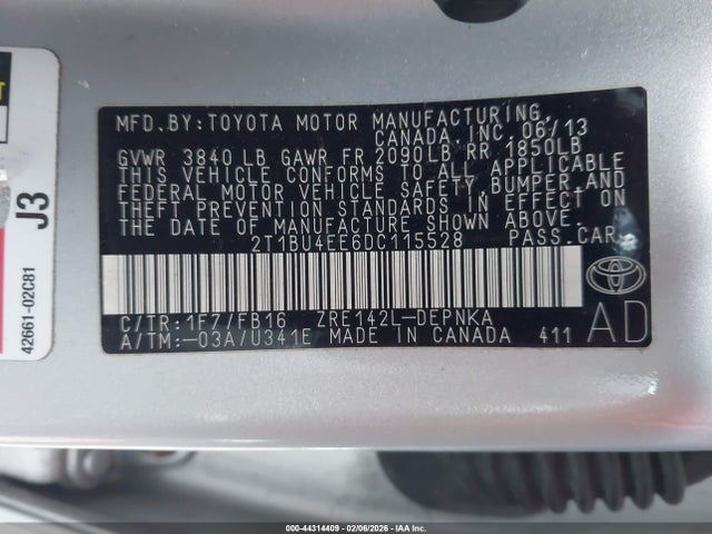 2013 TOYOTA COROLLA 2T1BU4EE6DC115528 Photo 8