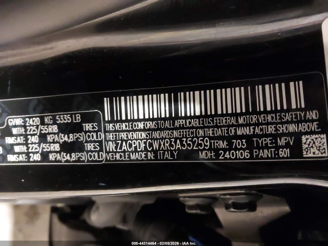 44314464 :رقم المزاد ، ZACPDFCWXR3A35259 vin ، 2024 Dodge Hornet R/t Eawd مزاد بيع