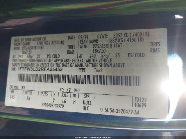Ford F-150 Xlt 2024 1FTFW3LD2RFA25453 Image 9