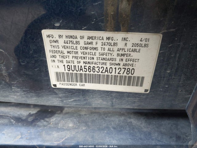 2002 ACURA TL 19UUA56632A012780 Photo 8
