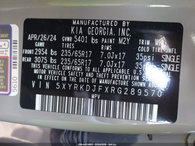 2024 KIA SORENTO 5XYRKDJFXRG289570 Photo 8