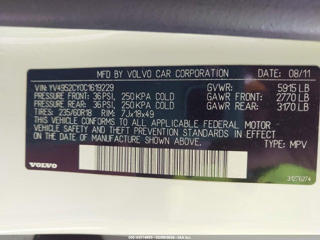 2012 VOLVO XC90 YV4952CY0C1619229 Photo 8