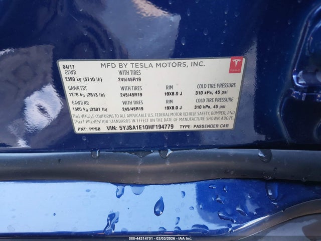 2017 TESLA MODEL S 5YJSA1E10HF194779 Photo 8