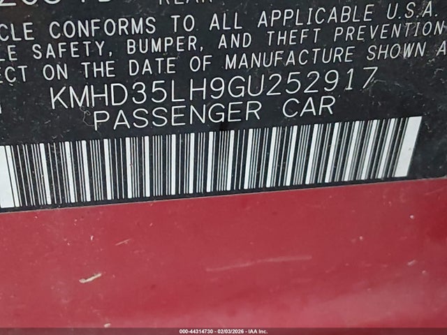 KMHD35LH9GU252917 Hyundai ELANTRA GT