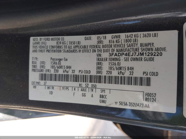 Ford FIESTA SE 2018 3FADP4EJ7JM129220 Image 9