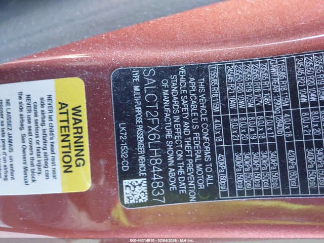 2020 LAND ROVER DISCOVERY SPORT SALCT2FX6LH844837 Photo 8