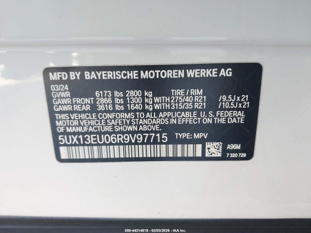 2024 BMW X5 5UX13EU06R9V97715 Photo 8