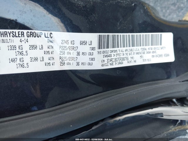 2014 Chrysler Town & Country Touring მანქანა იყიდება აუქციონზე, vin: 2C4RC1BG7ER386766, აუქციონის ნომერი: 44314832