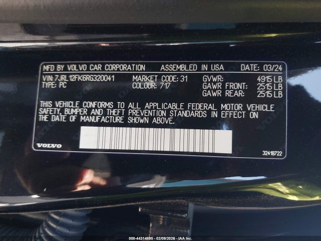 2024 VOLVO S60 7JRL12FK6RG320041 Photo 8