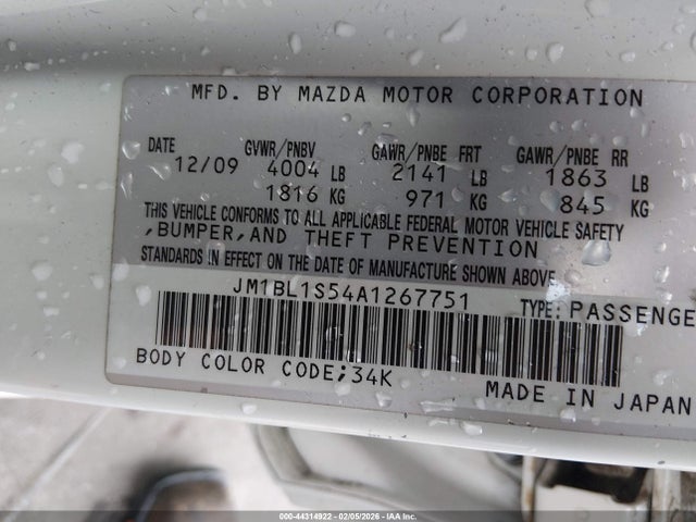 Aukcja sprzedaży 2010 Mazda Mazda3 S Sport, vin: JM1BL1S54A1267751, numer aukcji: 44314922