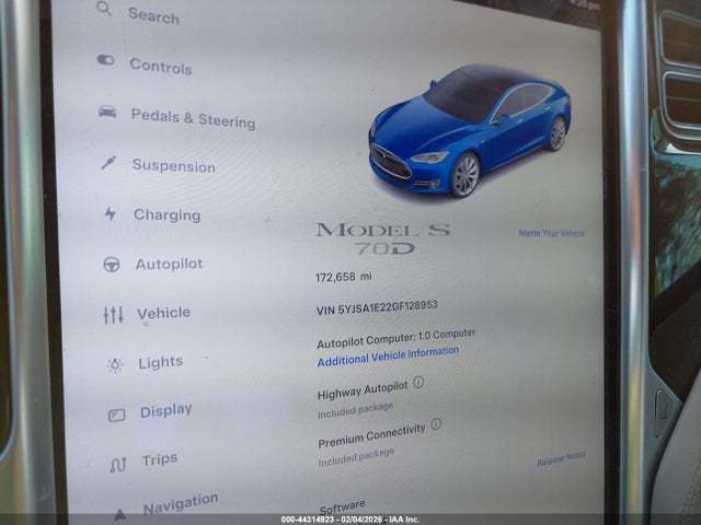 2016 TESLA MODEL S 5YJSA1E22GF128953 Photo 6