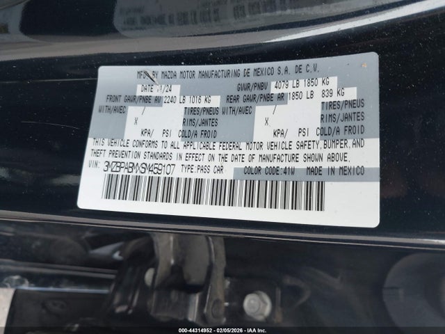 Продажа на аукционе авто 2025 Mazda Mazda3 2.5 S Select Sport, vin: 3MZBPABMXSM459107, номер лота: 44314952