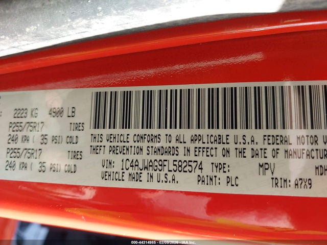 2015 JEEP WRANGLER 1C4AJWAG9FL582574 Photo 8