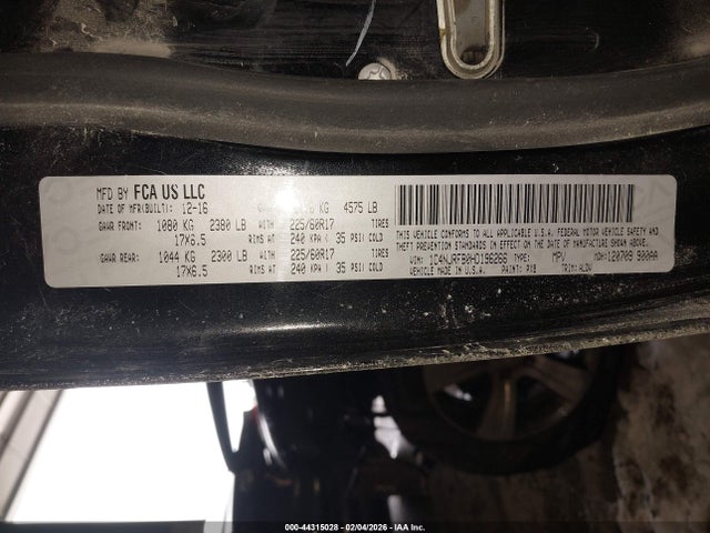 Продаж на аукціоні авто 2017 Jeep Patriot High Altitude 4x4, vin: 1C4NJRFB0HD196266, номер лоту: 44315028