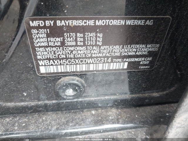 Aukcja sprzedaży 2012 Bmw 528i Xdrive, vin: WBAXH5C5XCDW02314, numer aukcji: 44315056