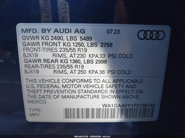 2023 AUDI Q5 WA1GAAFY1P2196148 Photo 8
