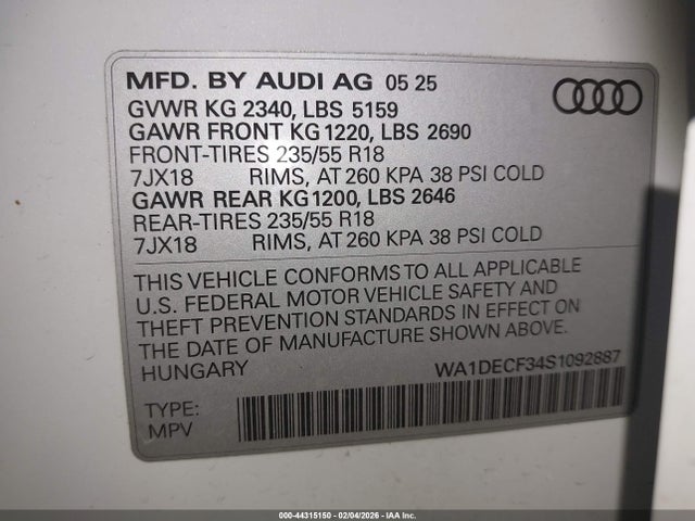 2025 AUDI Q3 WA1DECF34S1092887 Photo 8