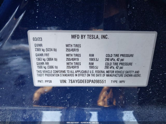 2023 TESLA MODEL Y 7SAYGDEE0PA098551 Photo 8
