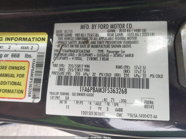 2015 FORD MUSTANG 1FA6P8AM3F5363268 Photo 8