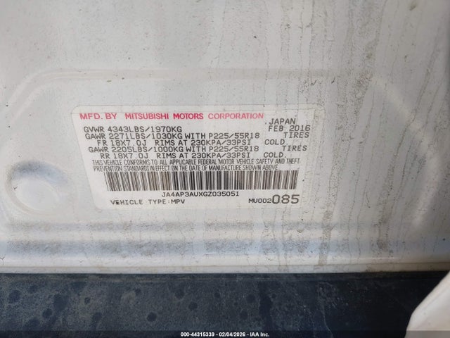 2016 MITSUBISHI OUTLANDER SPORT JA4AP3AUXGZ035051 Photo 8