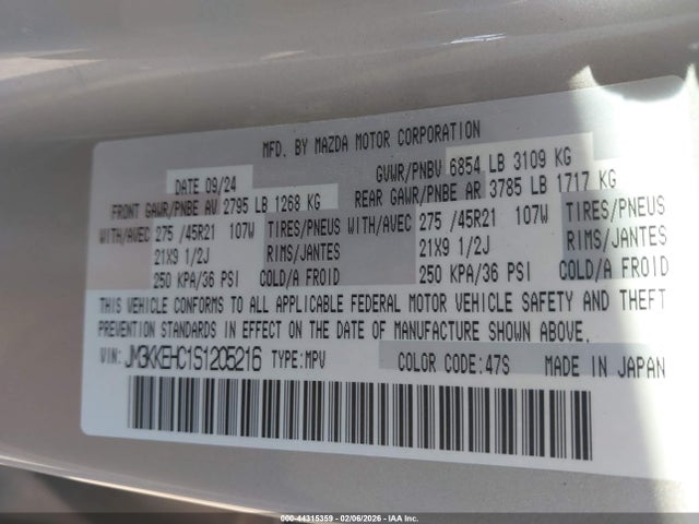2025 MAZDA CX-90 JM3KKEHC1S1205216 Photo 8