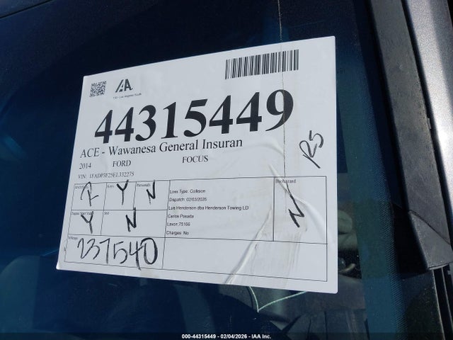 Ford FOCUS SE 2014 1FADP3F25EL332275 Image 12
