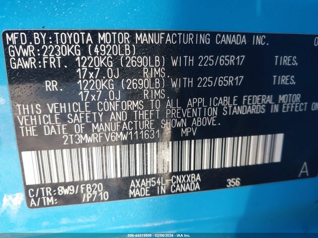 2021 TOYOTA RAV4 HYBRID 2T3MWRFV6MW111631 Photo 8