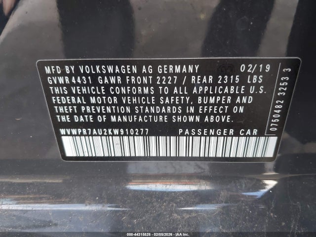 Volkswagen E-golf Sel Premium 2019 WVWPR7AU2KW910277 Image 9